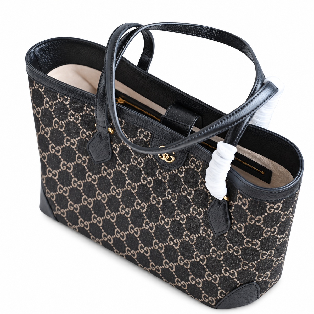 Gucci Ophidia GG Denim Medium Tote Bag Black