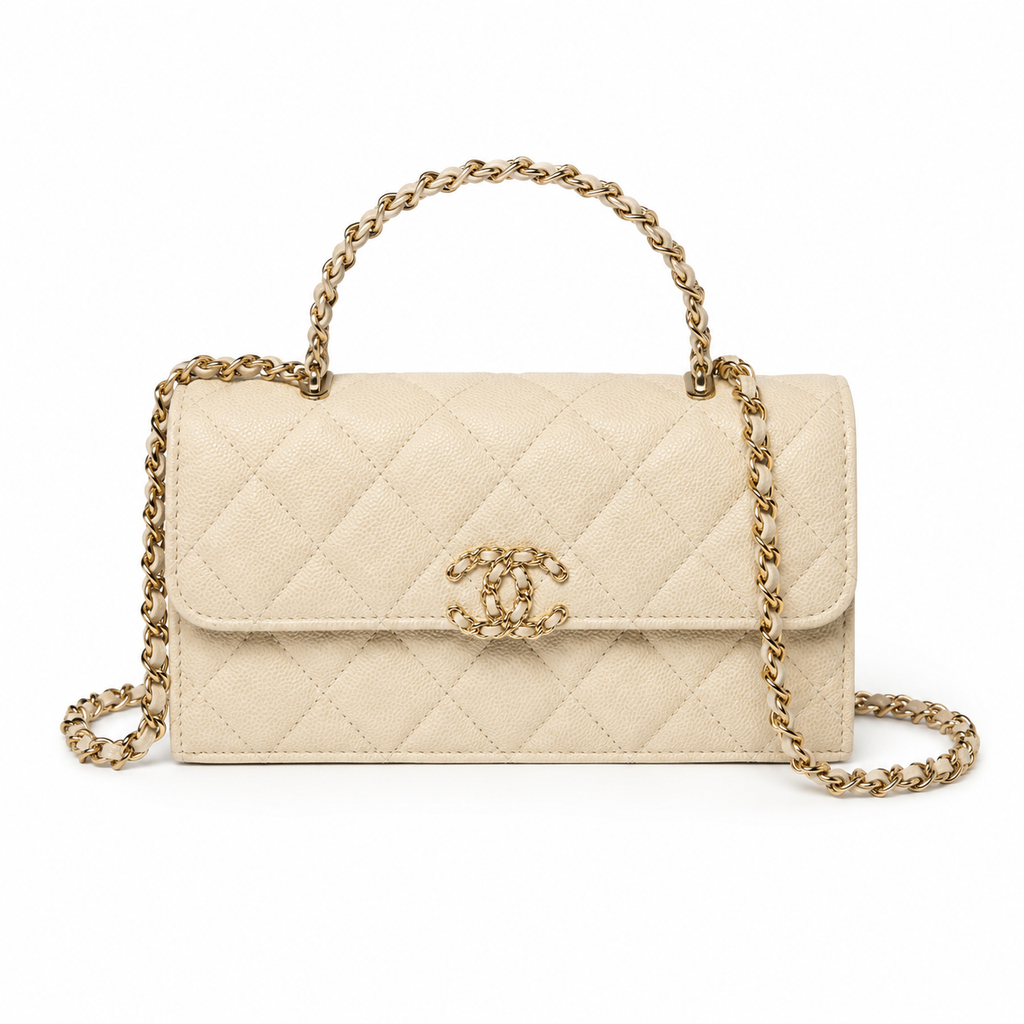 Chanel Quilted Leather Interlaced Chain Crossbody