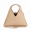 Chanel Large Hobo Bag Warm Beige Diamond-Quilted Lambskin | Burgundy Interior & Gold CC Clasp — 32cm