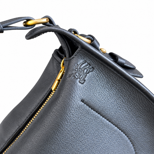 Burberry Noir Saddle Bag with Signature Check Strap