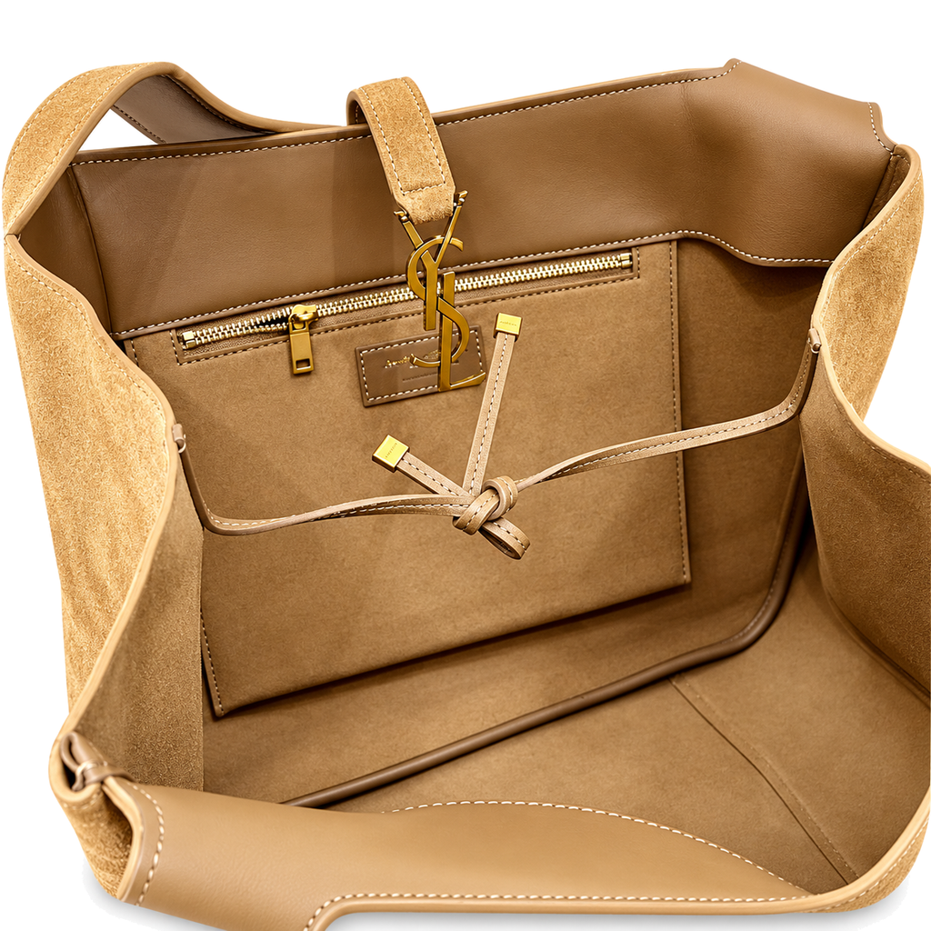 Saint Laurent YSL Bea Tote Bag – Sand Suede