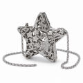 Chanel CC Pavé Crystal Star Minaudiere | Silver Filigree & Chain — 13cm