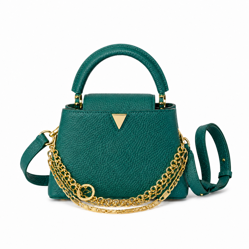 Louis Vuitton Capucines Mini – Emerald Taurillon Triple Chain