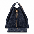 Chanel Classic Quilted Large Top Handle Tote Bag | CC Turn-Lock Chain Strap — 40cm
