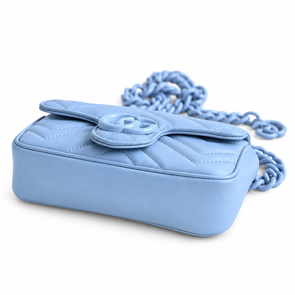 Gucci GG Marmont Super Mini Bag Blue on Blue