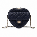 Chanel Heart Bag Navy Blue Quilted Lambskin | Gold CC Turn-Lock — 18cm