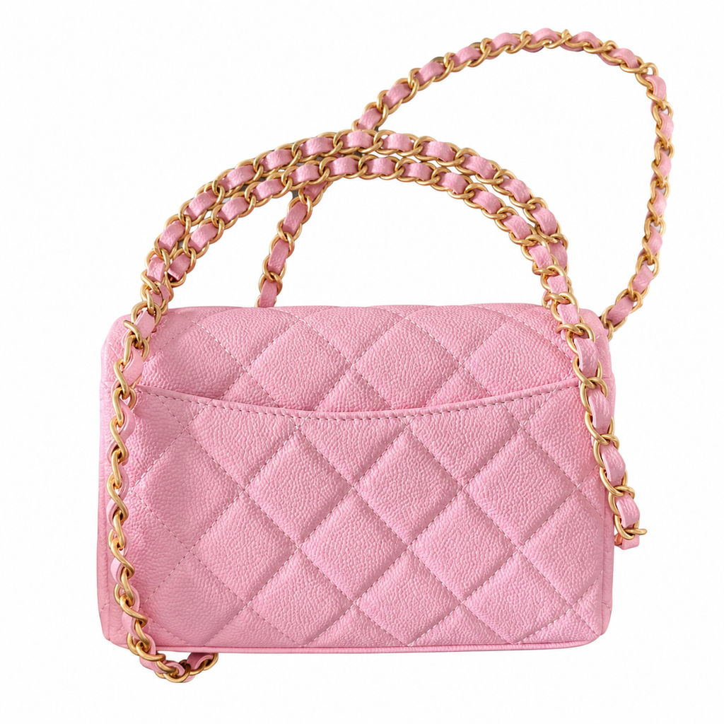 Chanel Diamond-Quilted Vintage Chain Crossbody Bag