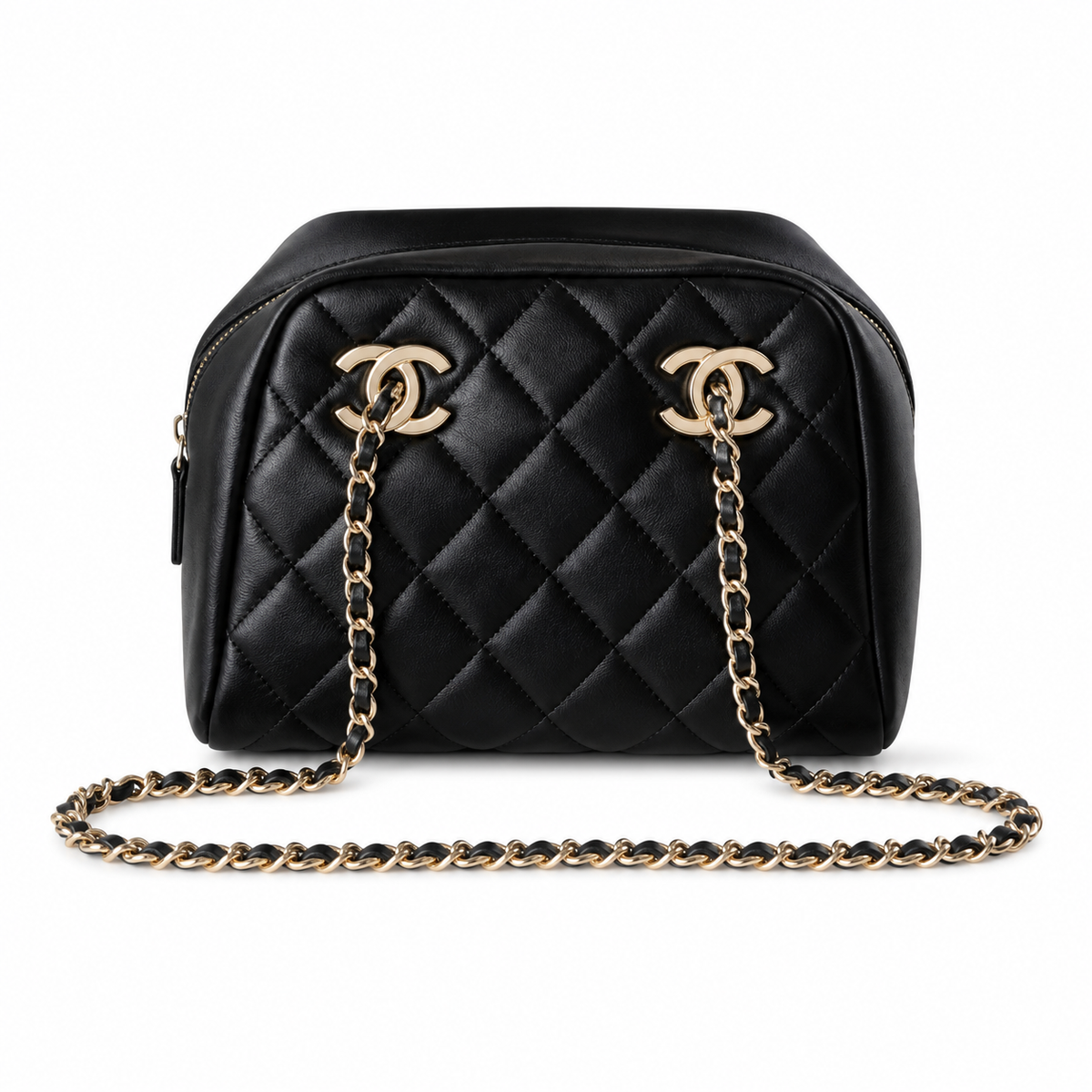 Chanel Black Quilted Double-Chain Backpack