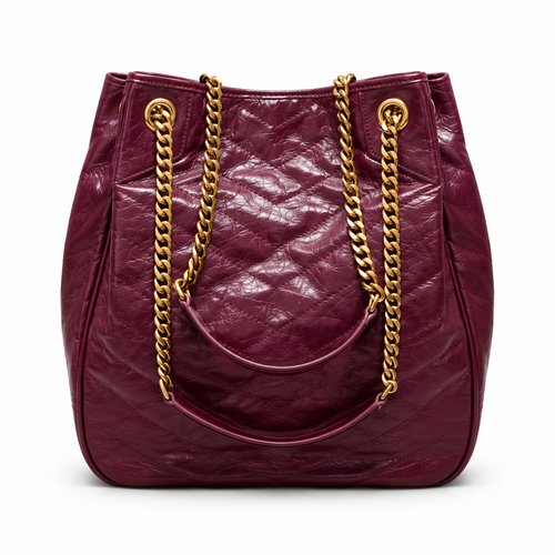Balenciaga Crush Quilted Tote Bag in Bordeaux