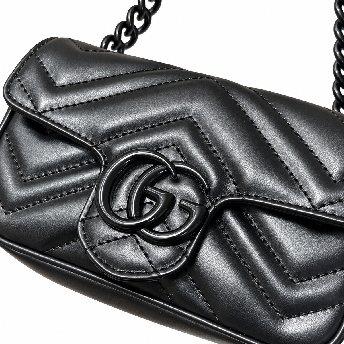 Gucci GG Marmont Super Mini Bag Black on Black