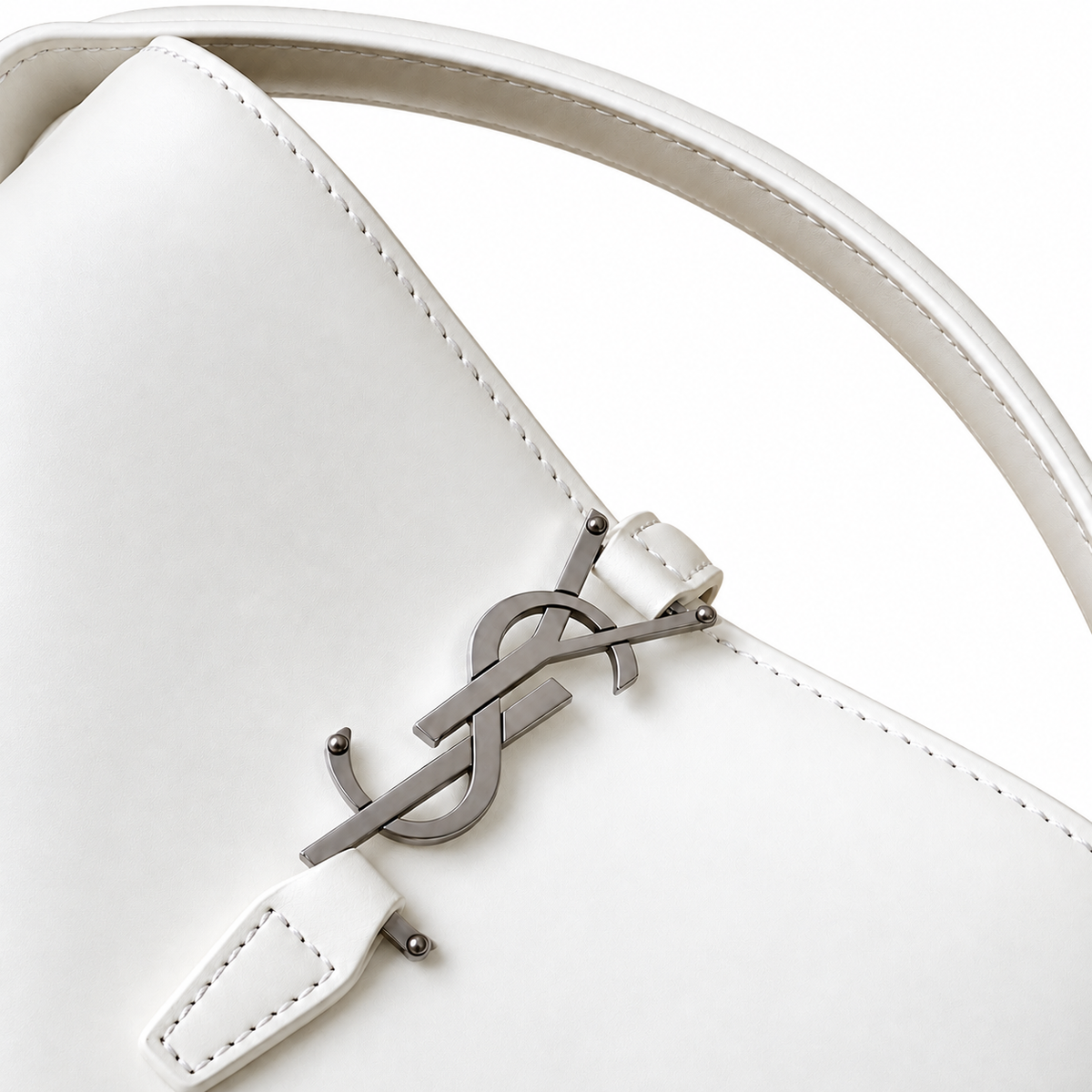 YSL Le 37 Bucket Bag – White Smooth Leather