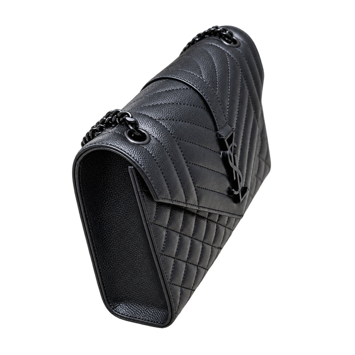 Saint Laurent YSL Envelope Medium – Black on Black