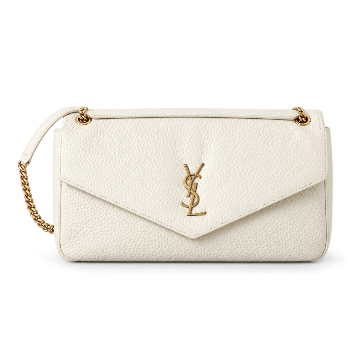 Saint Laurent YSL Calypso Chain Bag – Cream Grained Leather