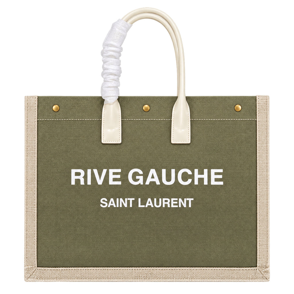 Saint Laurent Rive Gauche Tote – Khaki Cream