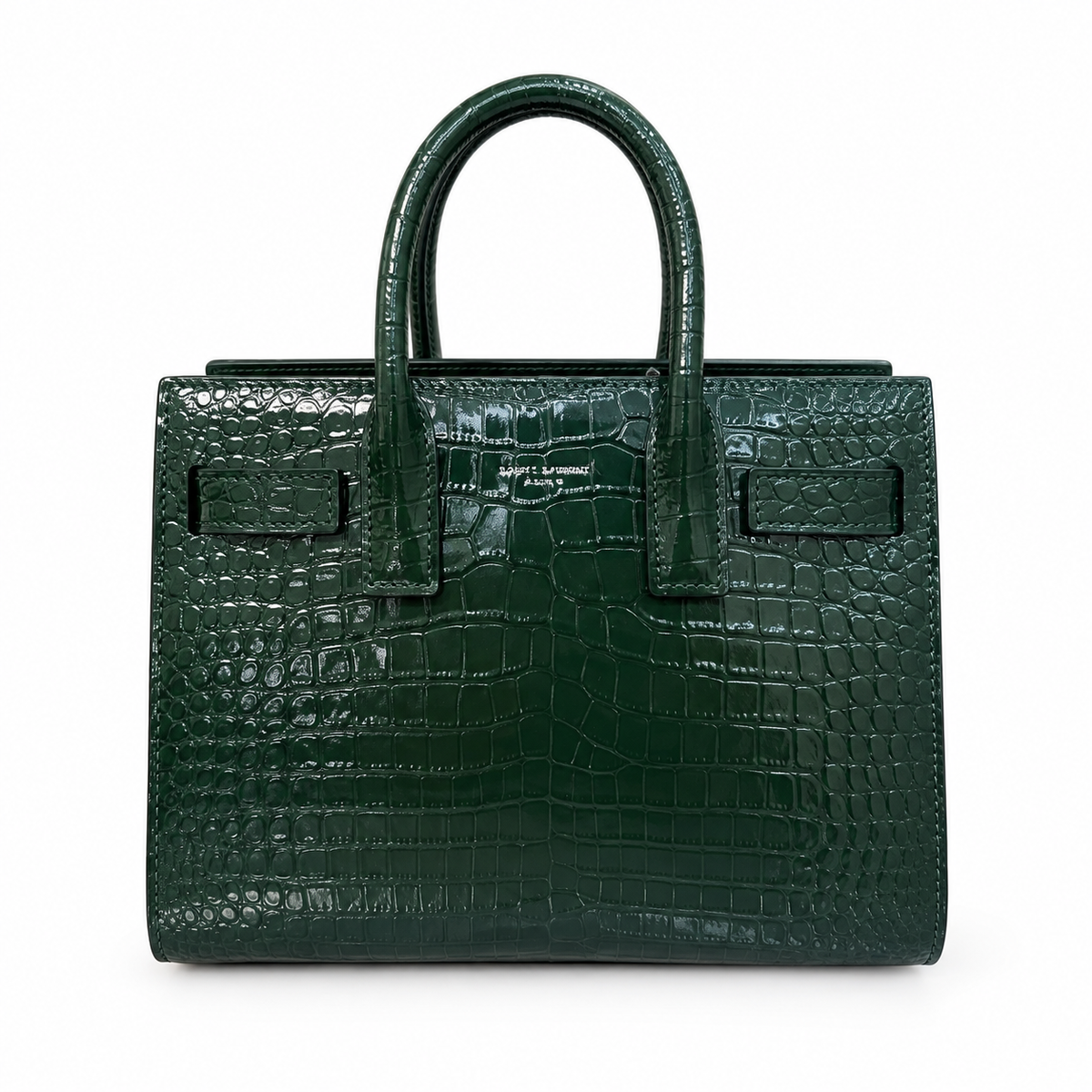 Saint Laurent Sac de Jour Bag – Forest Green Croc Embossed