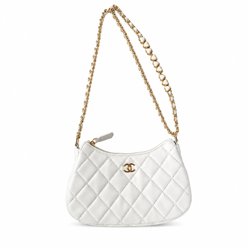 Chanel Classic Quilted Mini Flap Bag | CC Turn-Lock Gold Hardware — 20cm Horizontal