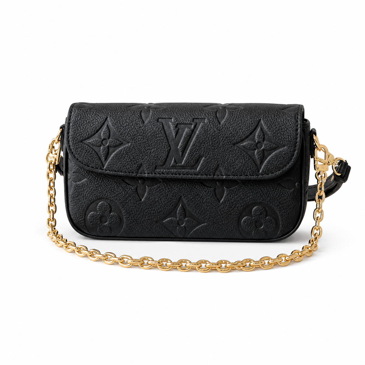 Louis Vuitton Wallet on Chain Ivy Black Monogram Empreinte with Gold Chain