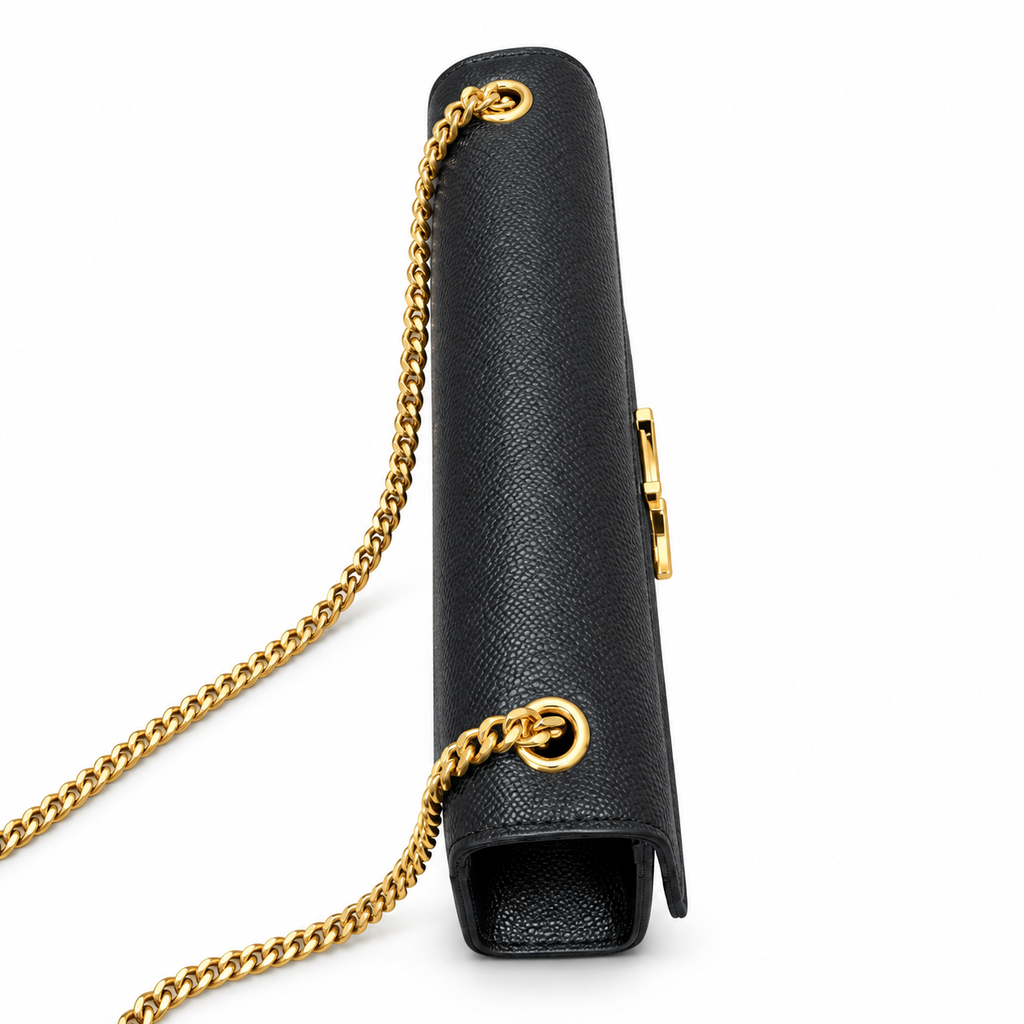Saint Laurent YSL Kate Chain Bag – Black Grained Leather