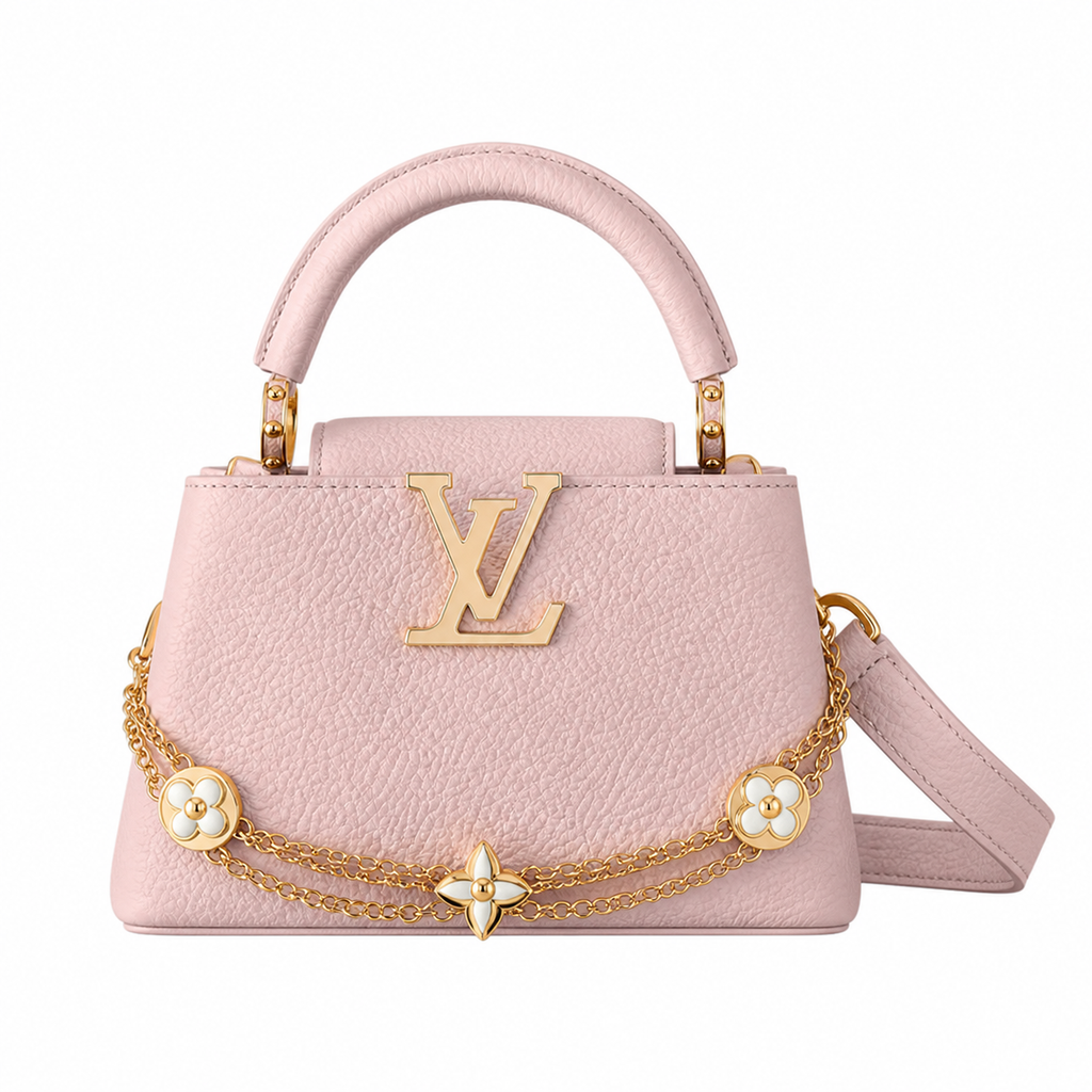 Louis Vuitton Capucines Mini – Blush Pink Flower Chain
