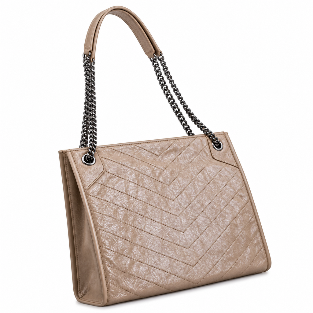 YSL Niki Shopping Bag – Beige Quilted Leather