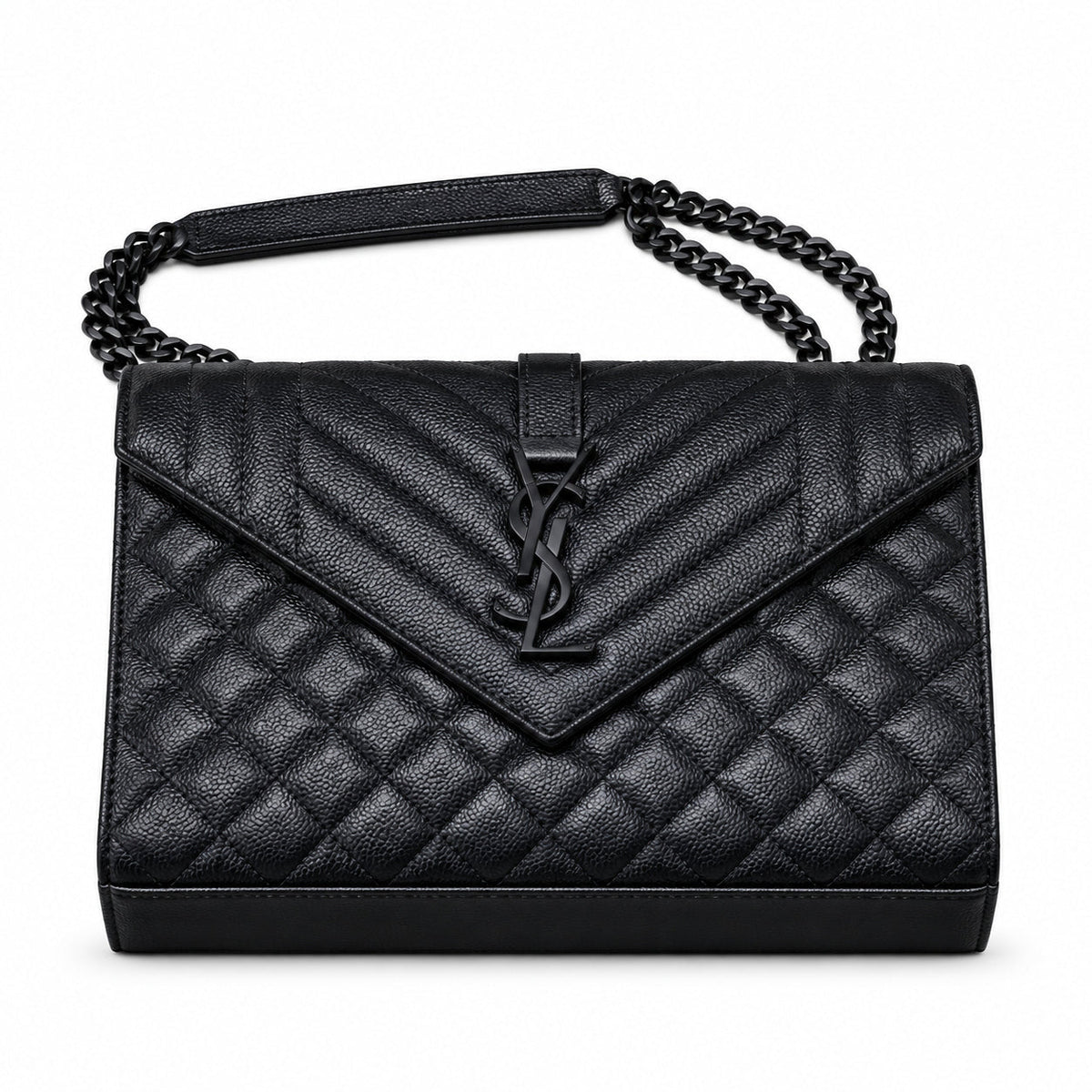 Saint Laurent YSL Envelope Medium – Black on Black