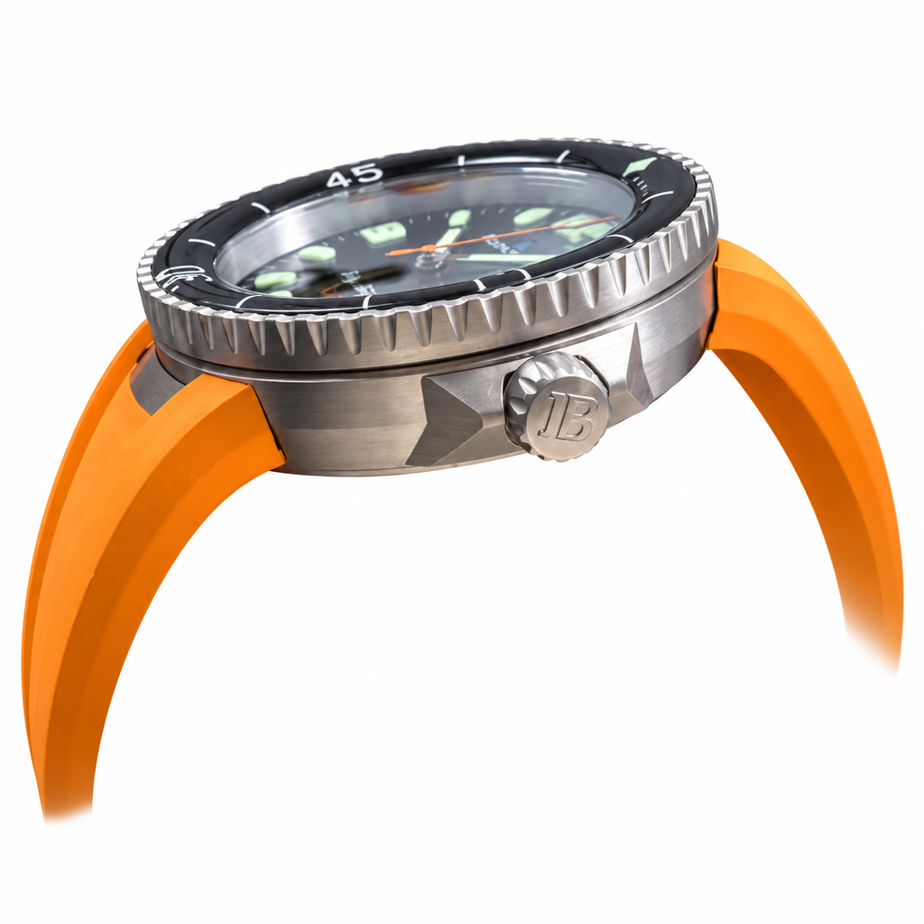 Blancpain Fifty Fathoms Tech Black Dial Orange Rubber Dive Watch