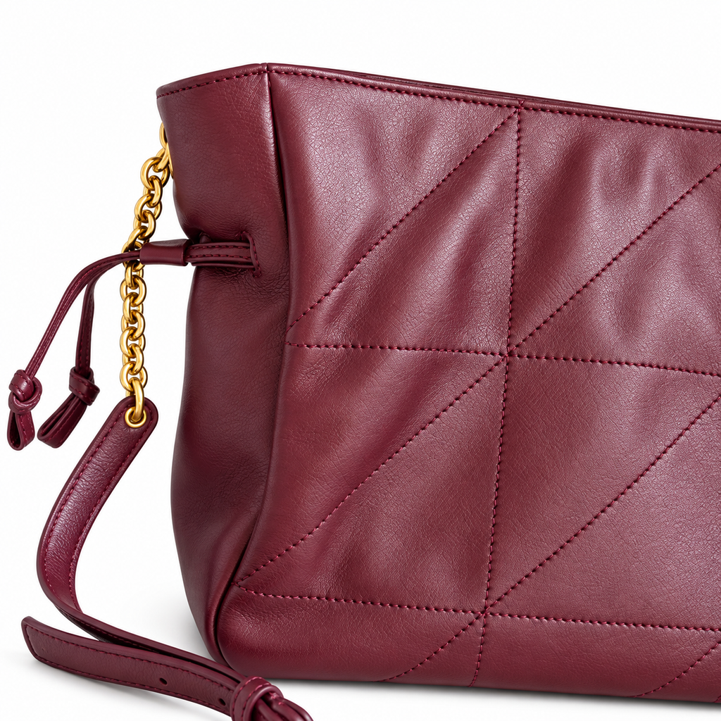 Saint Laurent YSL Bon Bon Chain Bag – Burgundy Quilted