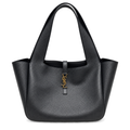 Saint Laurent YSL Bea Tote Bag – Black Grained Leather