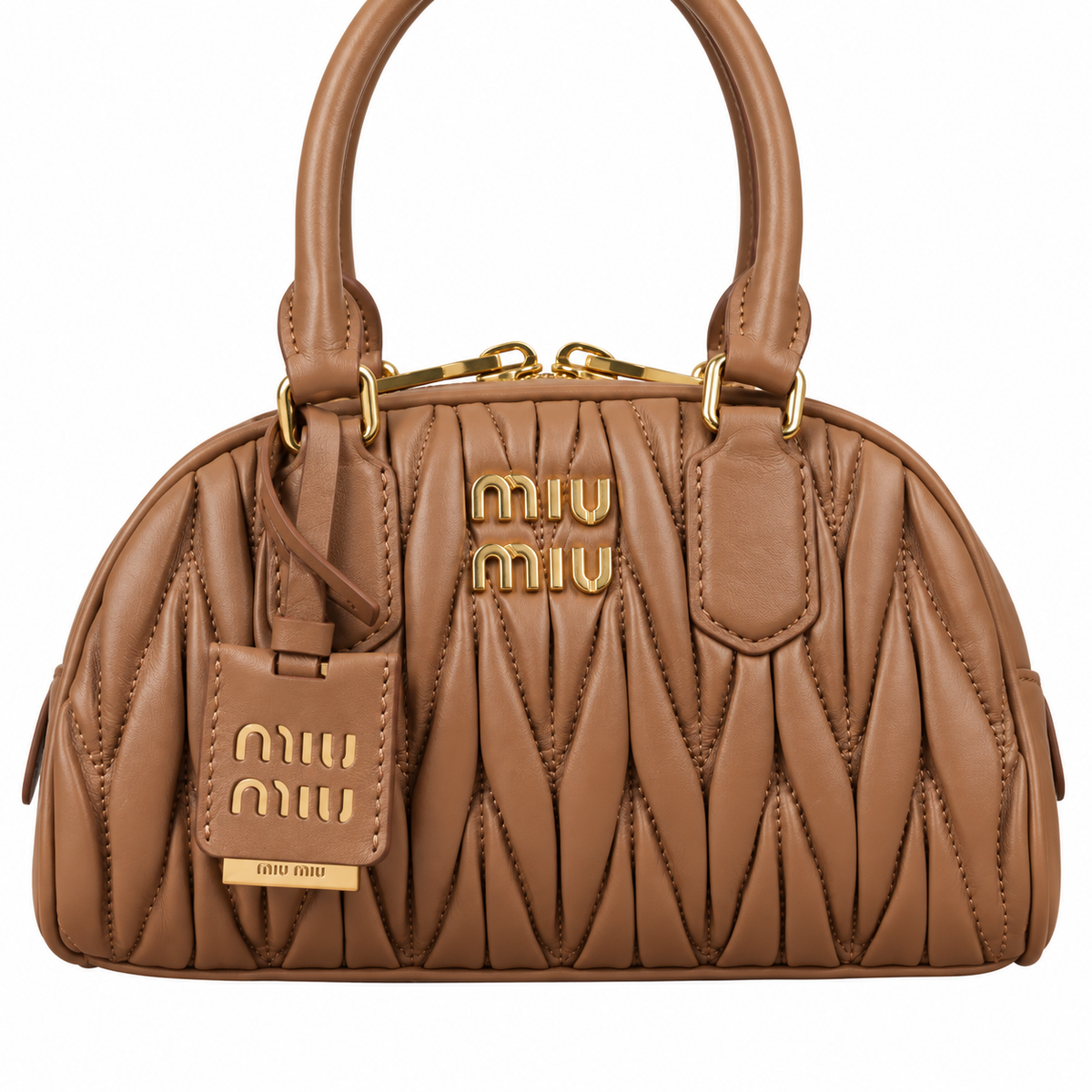Miu Miu Matelassé Leather Rebel Charm Crossbody Bag