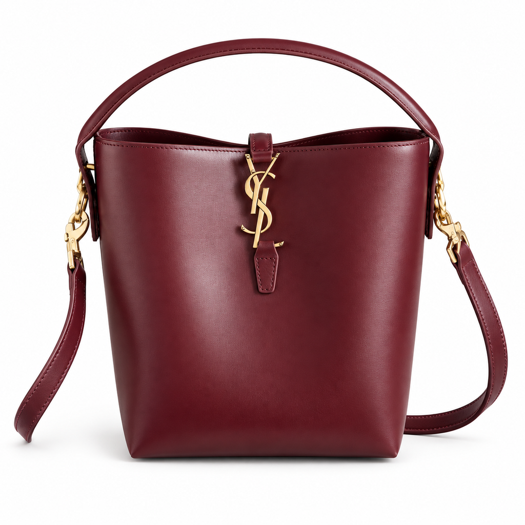 YSL Le 37 Large Bucket Bag – Burgundy Leather