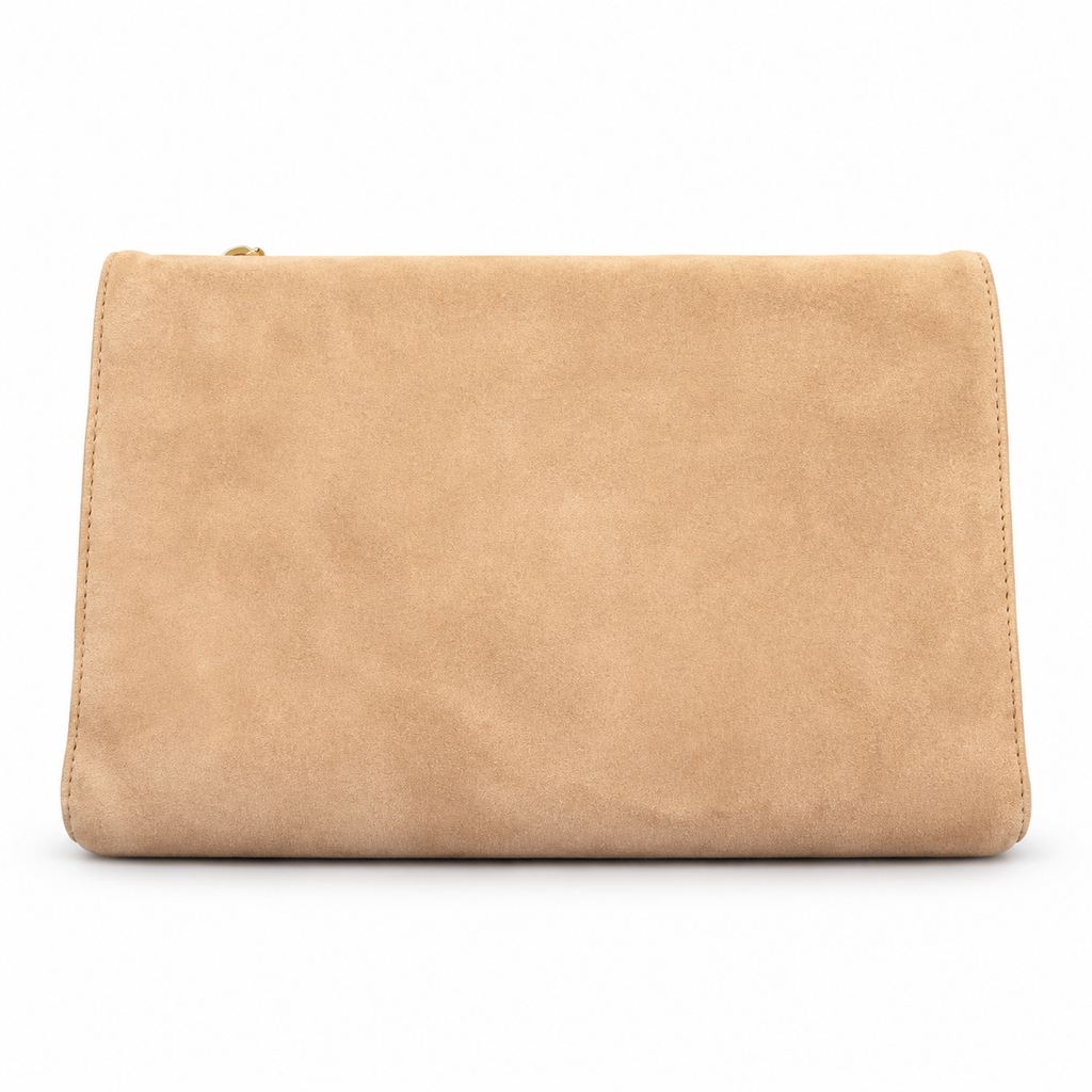 Saint Laurent YSL Kate Chain Bag – Sand Suede Gold