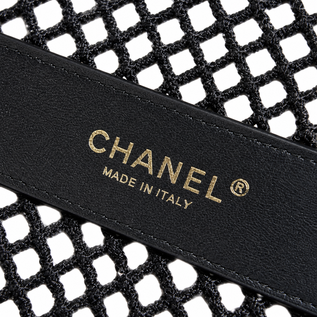 Chanel Black Chunky Crochet Classic Double Flap | Large Gold CC — 21cm