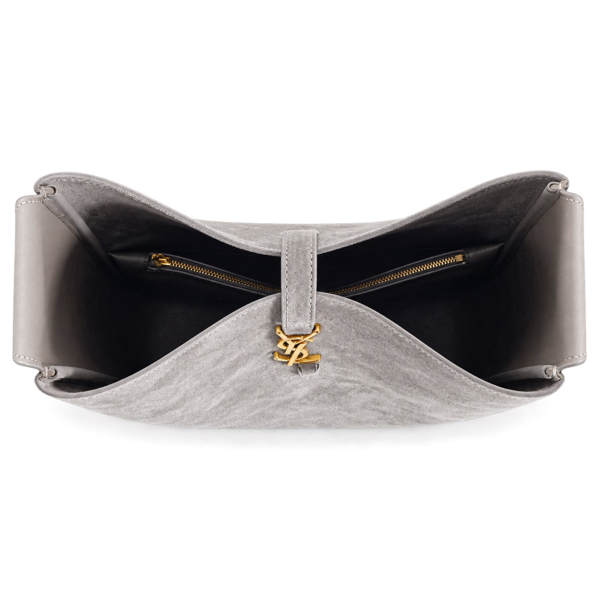 Saint Laurent YSL Le 37 Hobo Bag – Grey Suede Gold