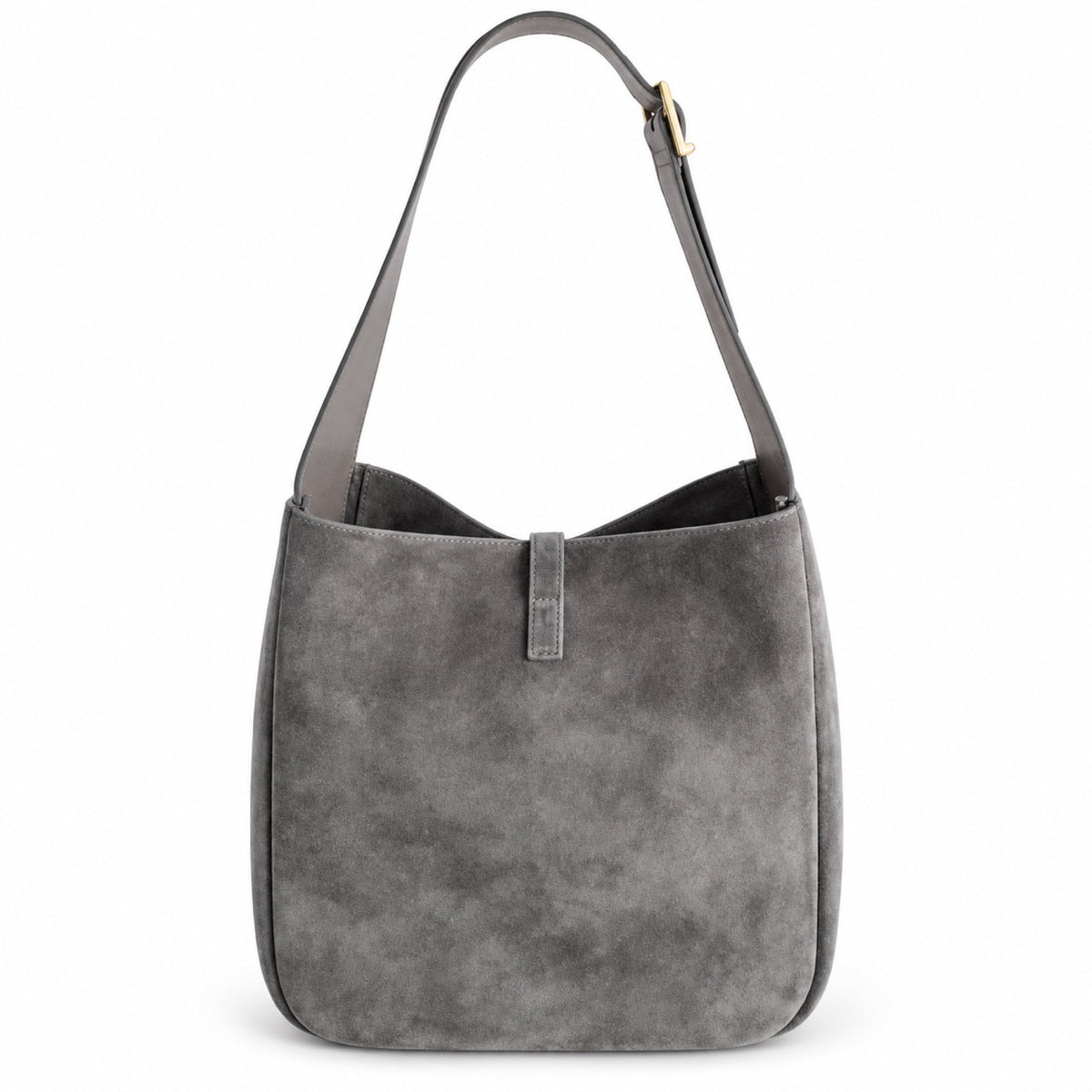 Saint Laurent YSL Le 37 Hobo Bag – Grey Suede Gold
